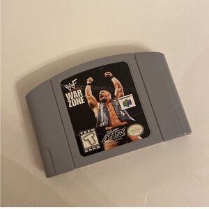 VTG 90s Y2K Nintendo N64 WWF War Zone N64 Video Game Cartridge Gray OS